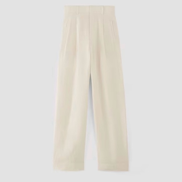 Everlane Cream Wide Leg Linen Pants - Picture 5 of 6